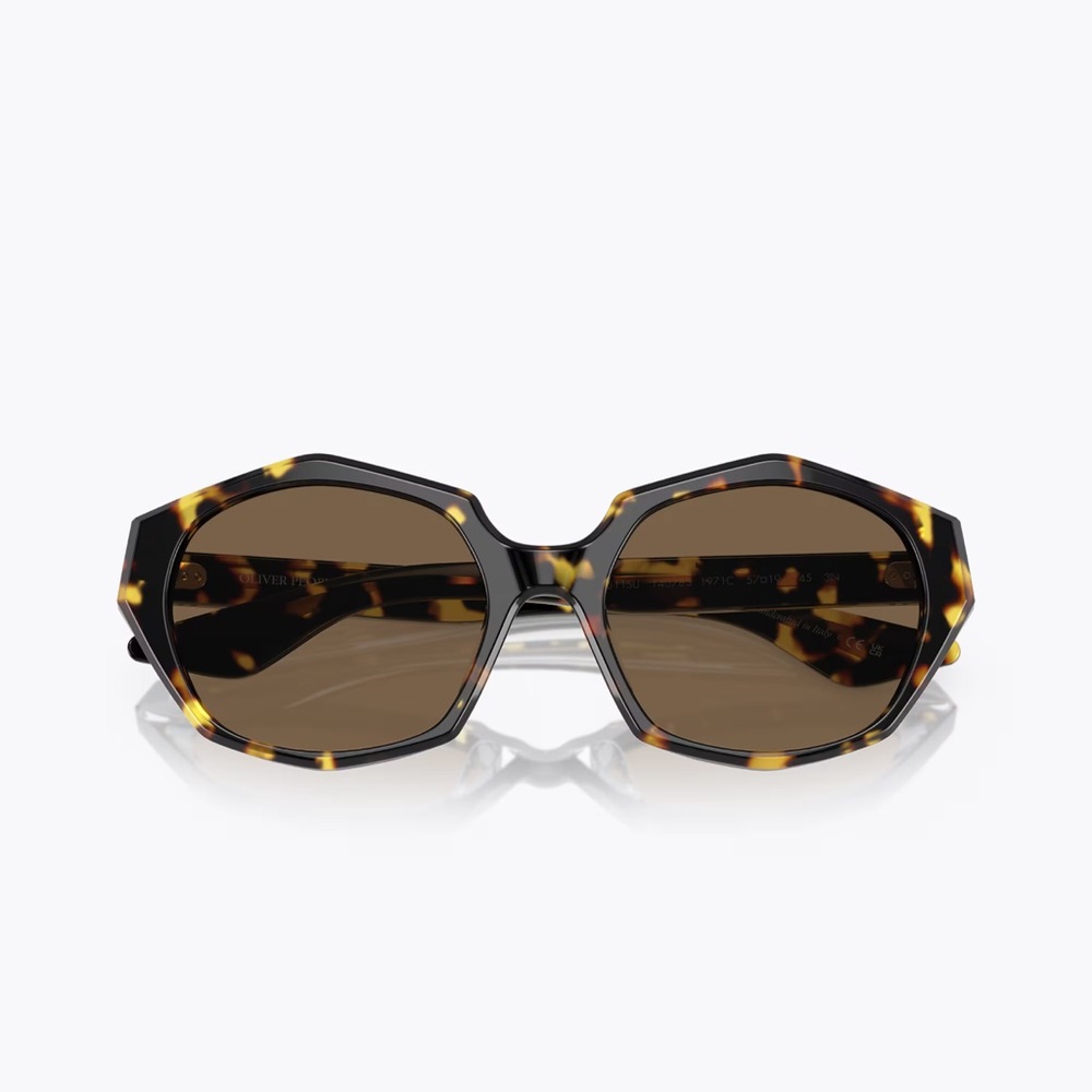 Oliver Peoples Brown and Black Oval Sunglasses